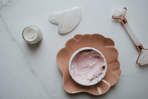 Rose Quartz Gua Sha + Roller Kit — GlowHaus