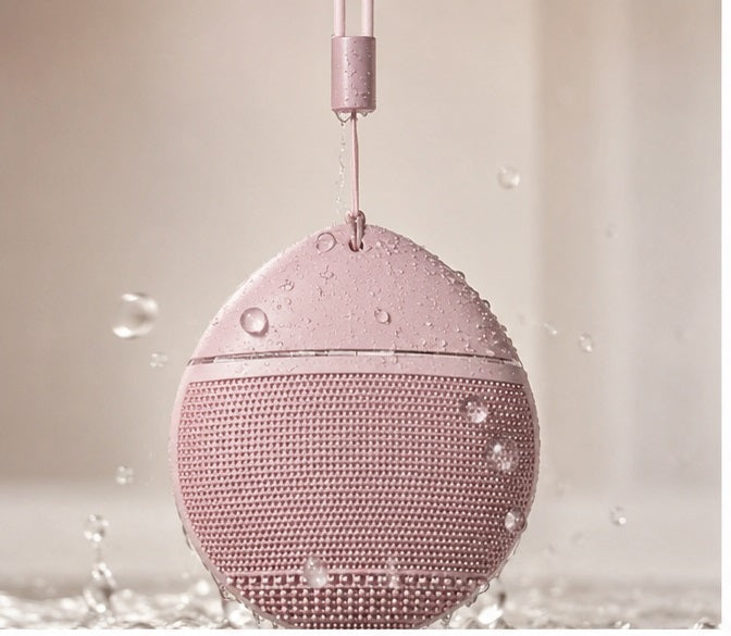 Sonic Silicone Facial Cleansing Brush under water — waterproof design