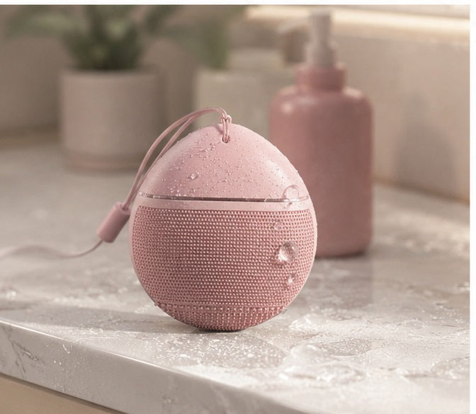 Sonic Silicone Facial Cleansing Brush on bathroom counter